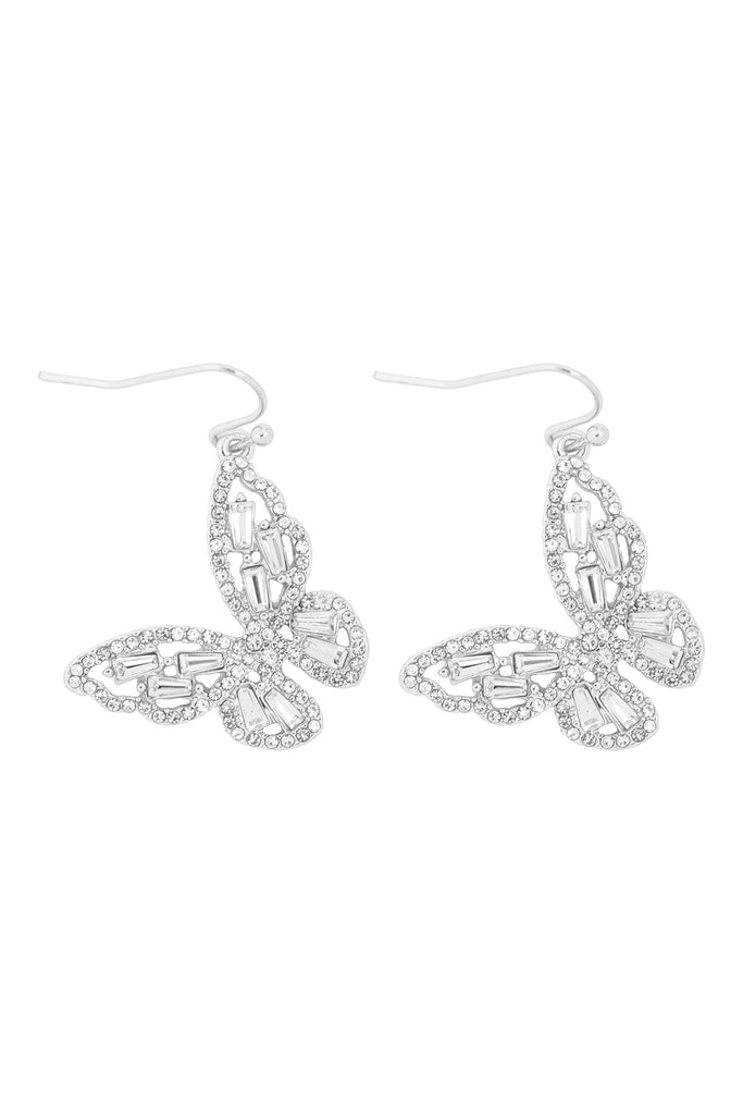 27278 - BAGUETTE BUTTERFLY FISH HOOK EARRINGS