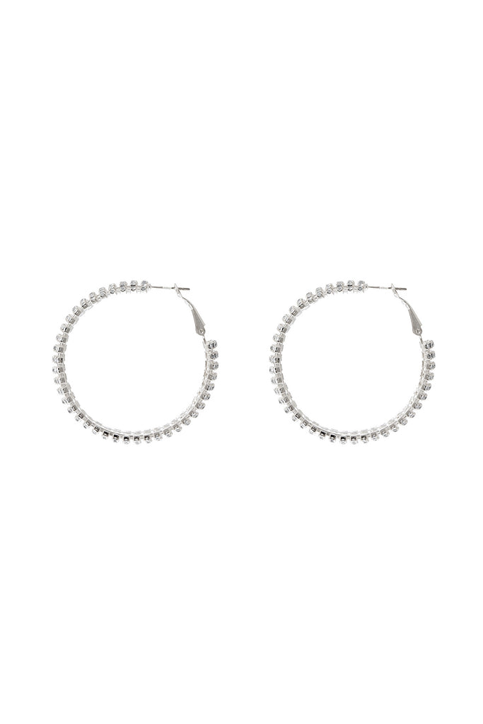 27317-45 - RHINESTONE FIVE-LINE HOOP EARRINGS