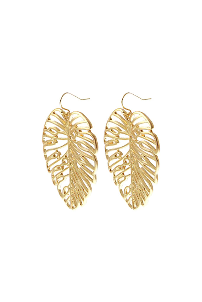 PALM LEAF CUT OUT EARRINGS