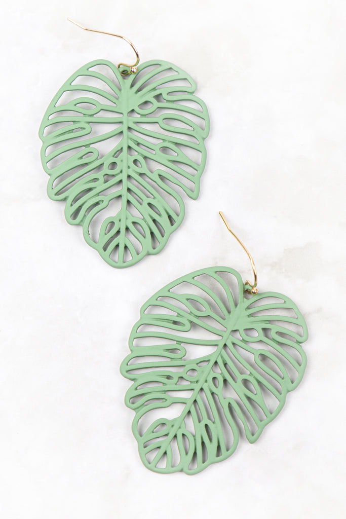 PALM LEAF CUT OUT EARRINGS