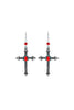 CROSS STONE FISH HOOK EARRINGS
