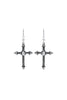 CROSS STONE FISH HOOK EARRINGS