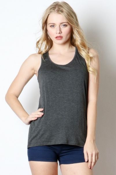 Racer Back Zipper Tank Top