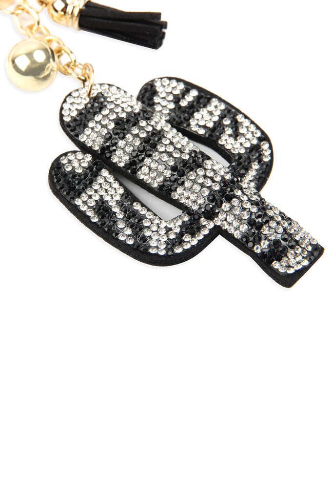 CACTUS RHINESTONE KEYCHAIN