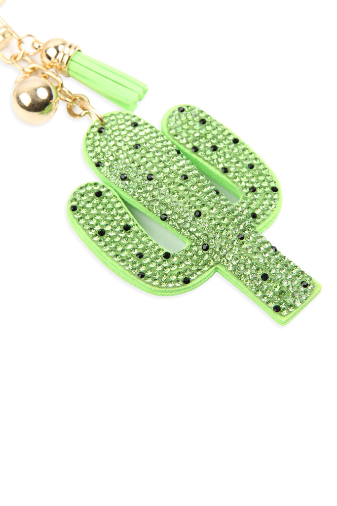 CACTUS RHINESTONE KEYCHAIN