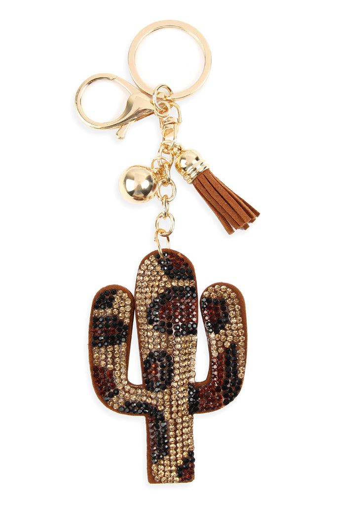 CACTUS RHINESTONE KEYCHAIN