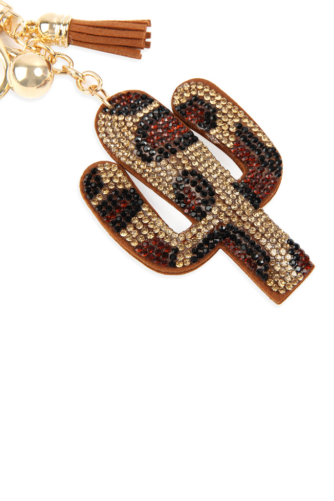 CACTUS RHINESTONE KEYCHAIN