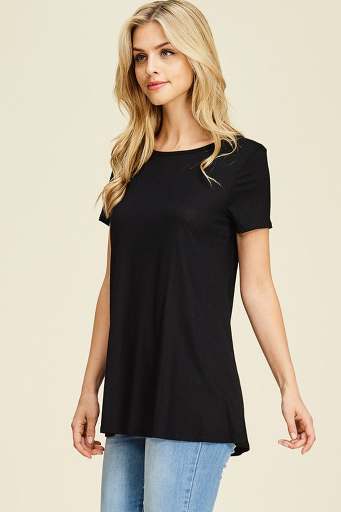 Short Sleeve Back Cut-Out Top