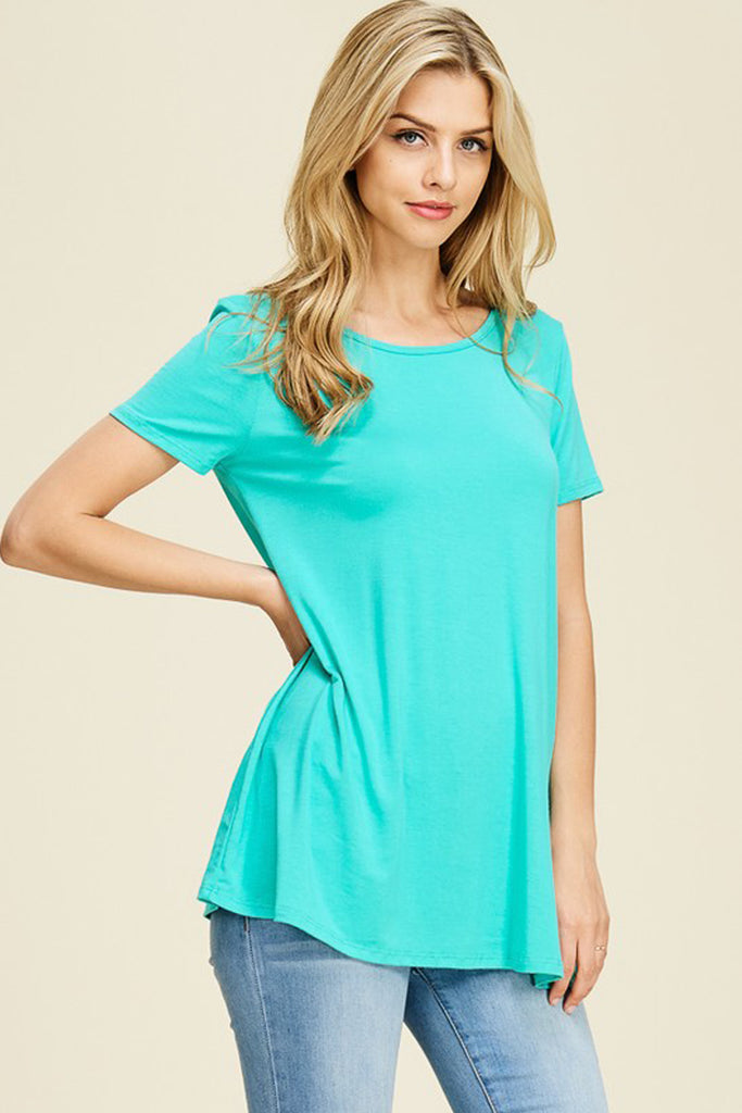 Short Sleeve Back Cut-Out Top