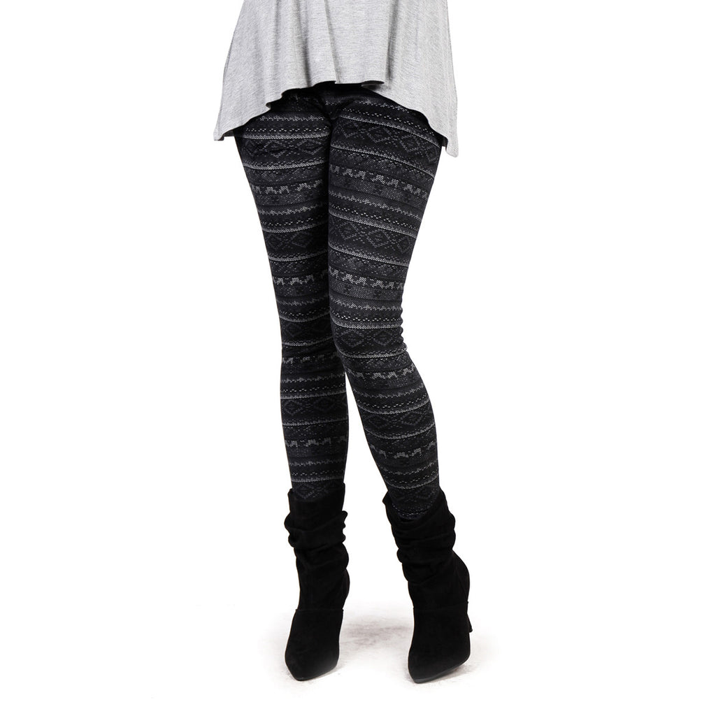 Printed Fur Lined Leggings