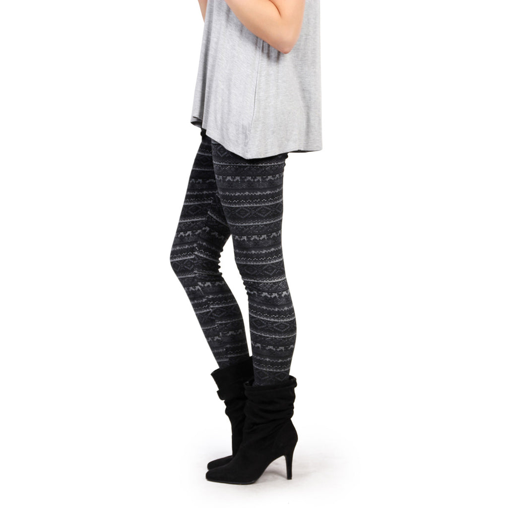 Printed Fur Lined Leggings