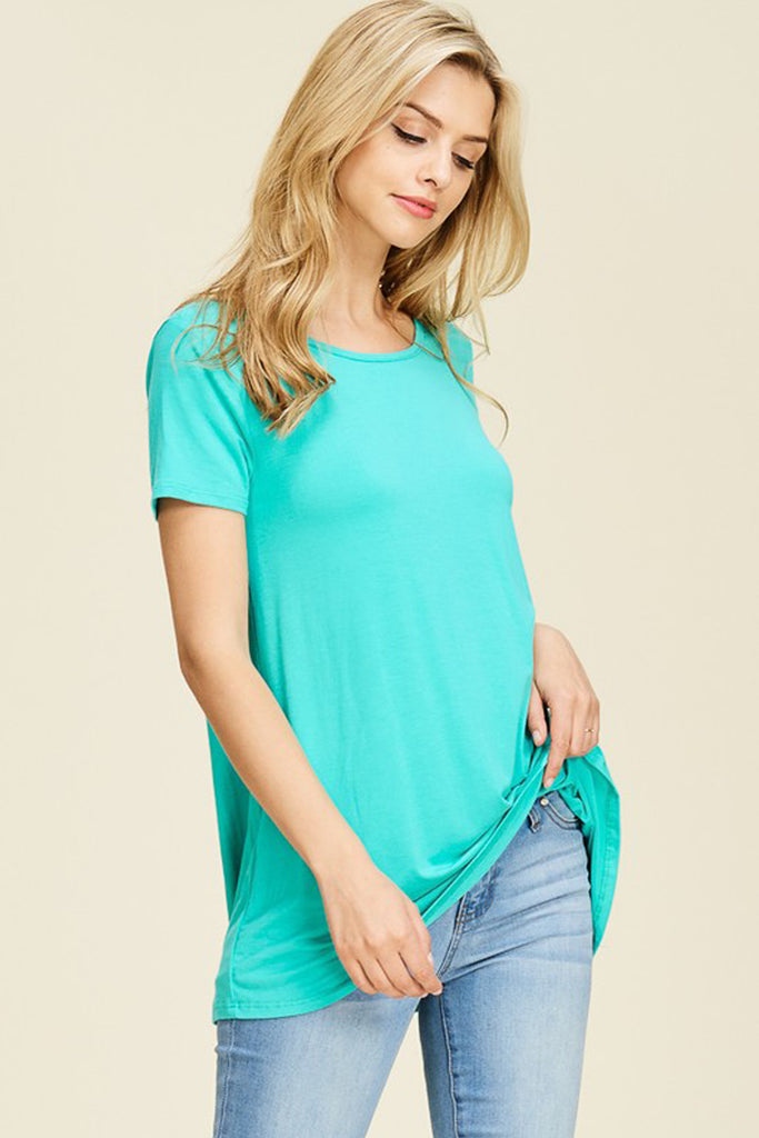 Short Sleeve Back Cut-Out Top