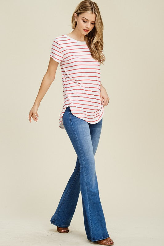 Striped Short Sleeve Top