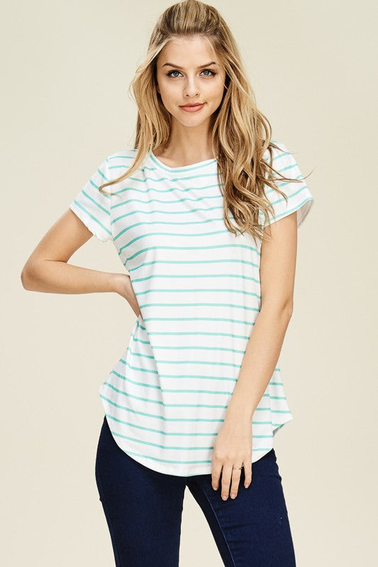 Striped Short Sleeve Top