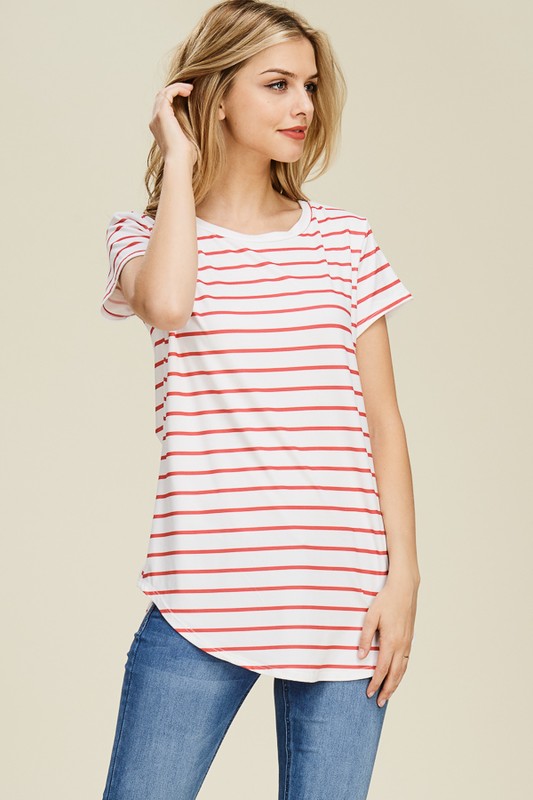 Striped Short Sleeve Top