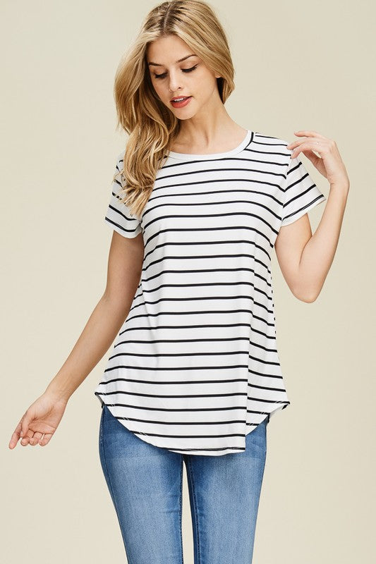 Striped Short Sleeve Top