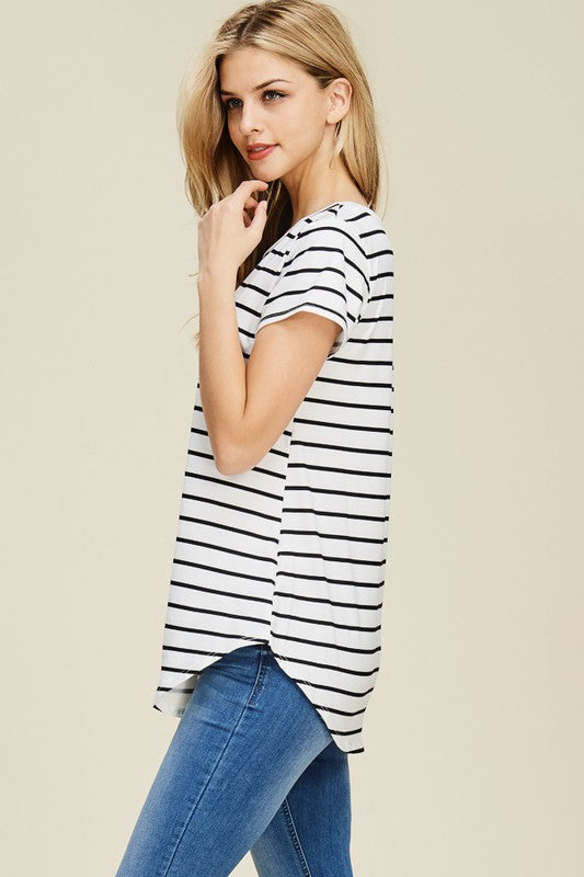Striped Short Sleeve Top