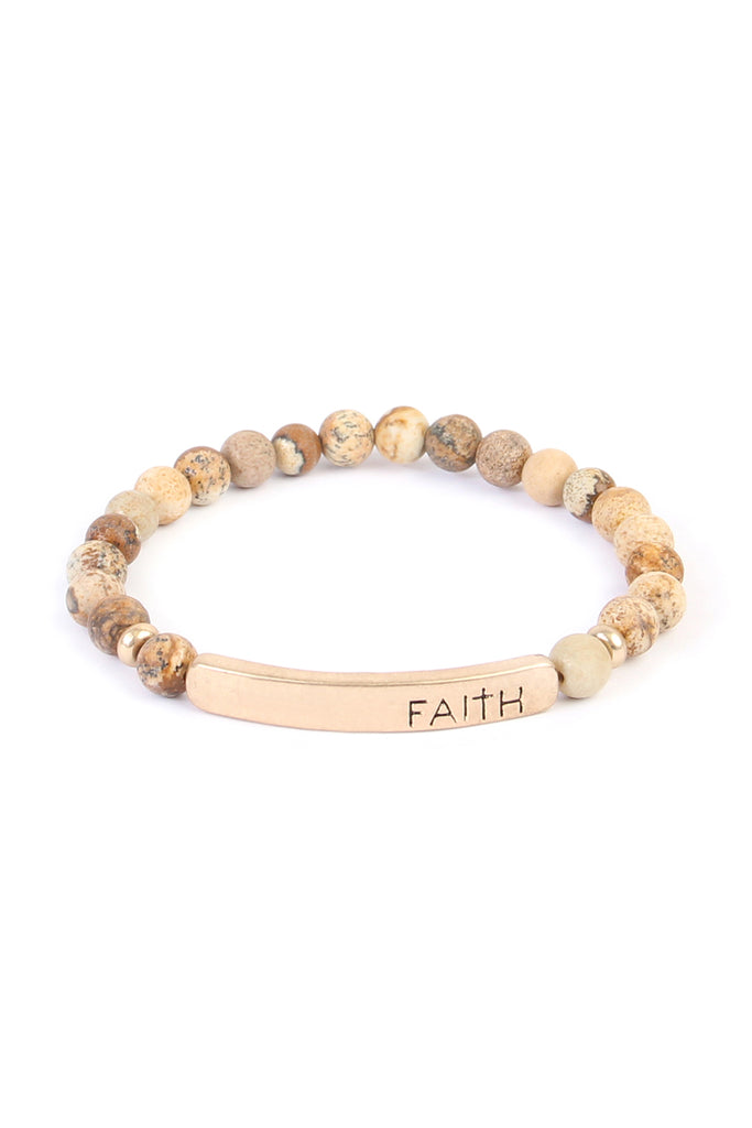 FAITH 6mm NATURAL STONE BRACELET