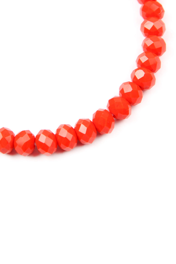 83595 - "LOVE AND BE LOVED" 6MM GLASS BEADS STRETCH BRACELET
