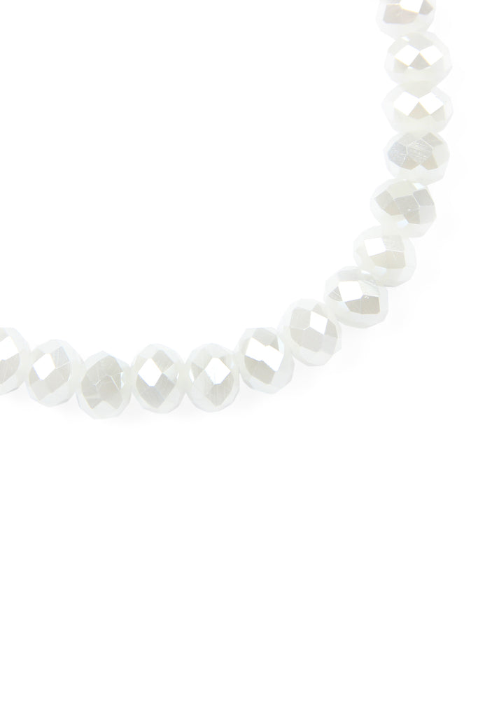 83595 - "LOVE AND BE LOVED" 6MM GLASS BEADS STRETCH BRACELET