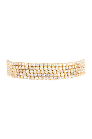 DAINTY RHINESTONE LAYERED CHOKER NECKLACE