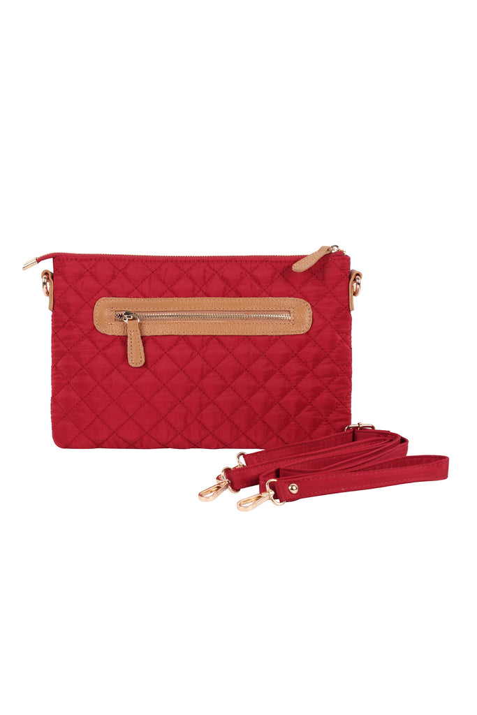 WOMEN'S DIAMOND QUILTED CROSSBODY WRISTLET BAG