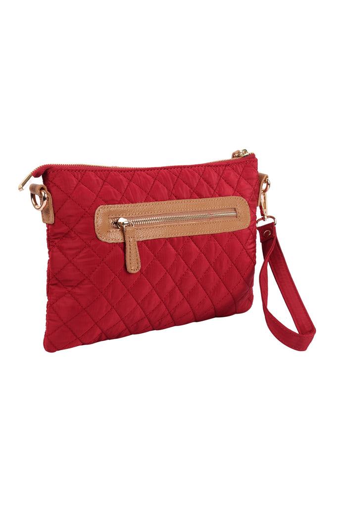 WOMEN'S DIAMOND QUILTED CROSSBODY WRISTLET BAG