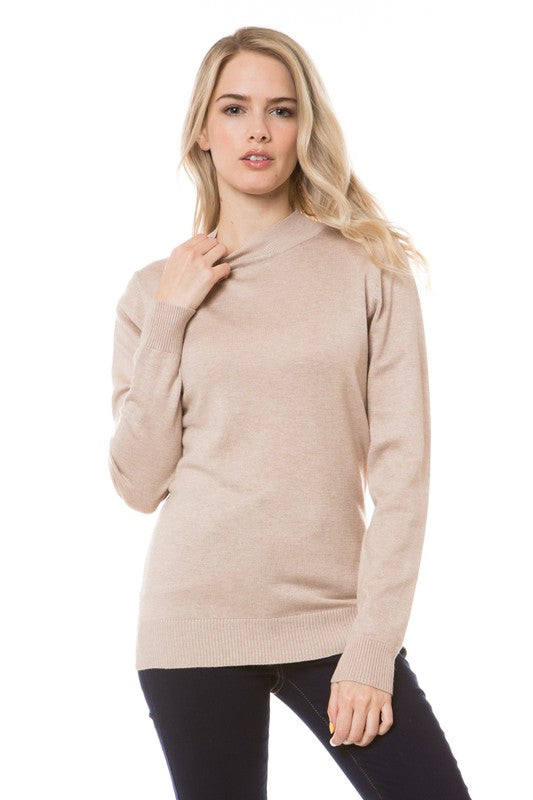 Mock Neck Pull Over Sweater