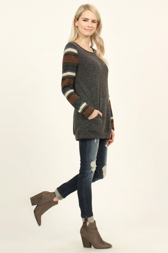 Multi Colored Sleeve Pocket Tunic