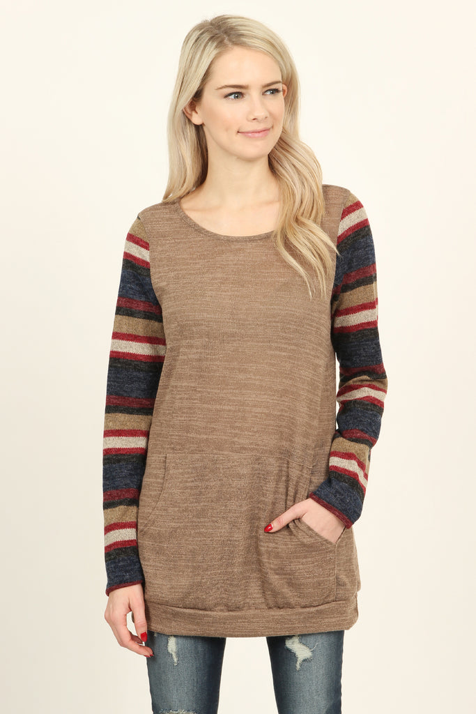 Multi Colored Sleeve Pocket Tunic