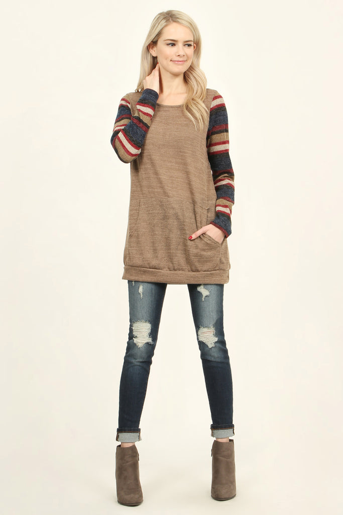 Multi Colored Sleeve Pocket Tunic