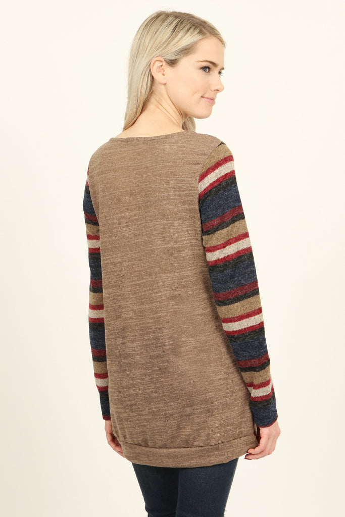 Multi Colored Sleeve Pocket Tunic