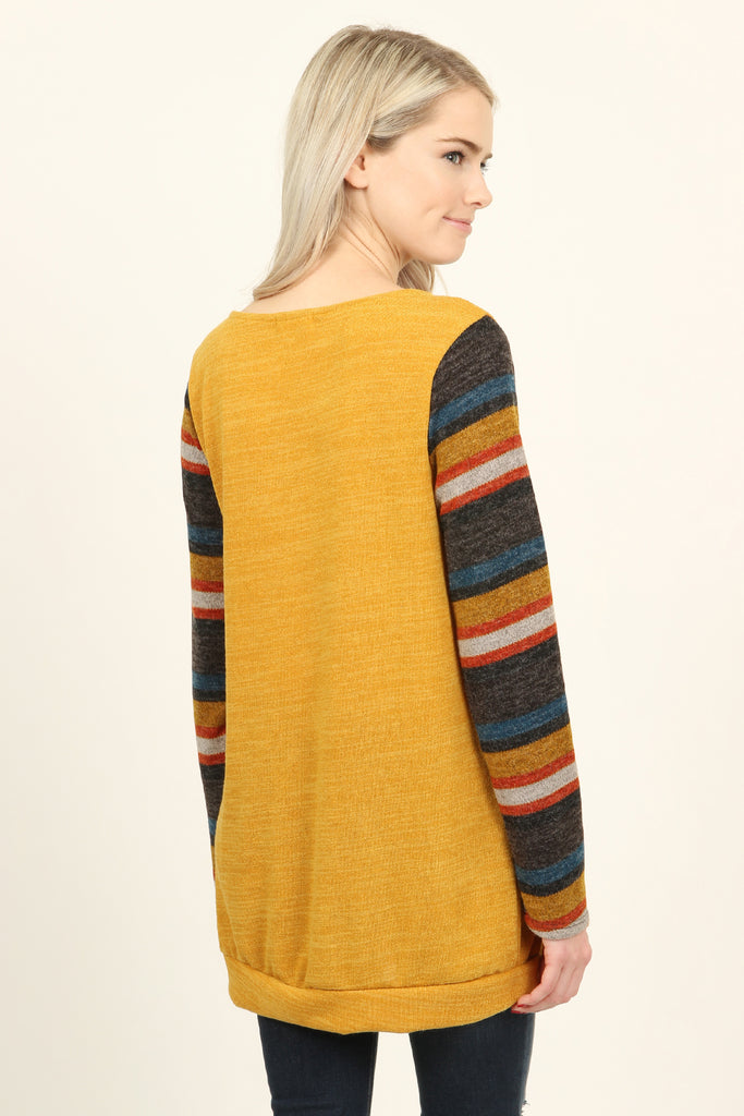 Multi Colored Sleeve Pocket Tunic