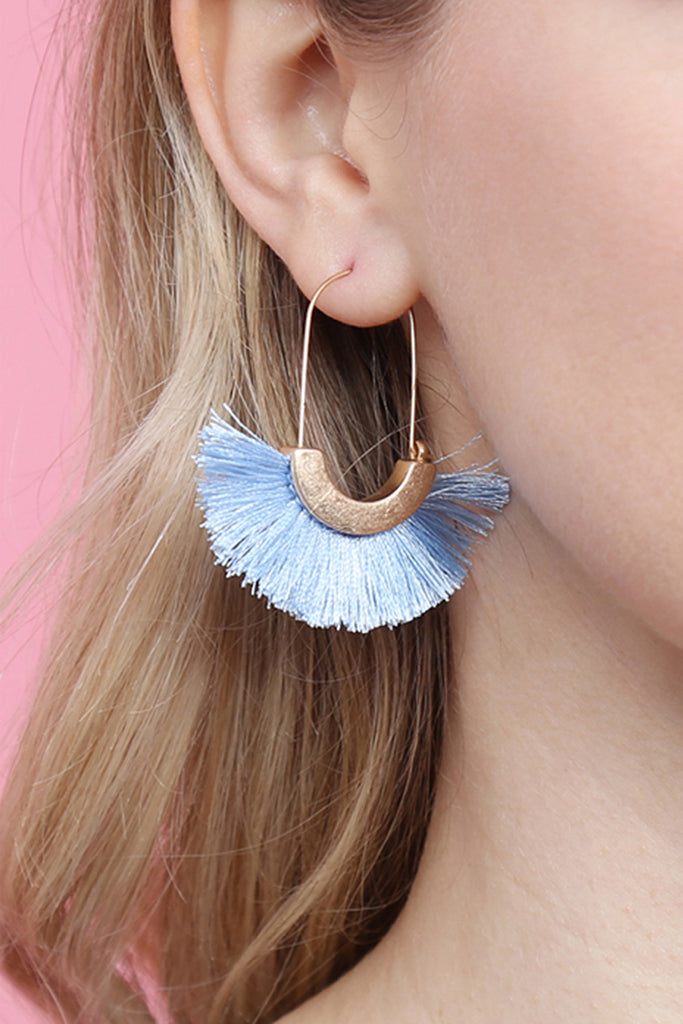 FRINGED FAN SHAPE EARRINGS