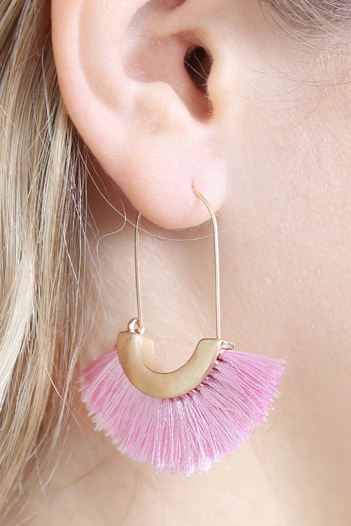 FRINGED FAN SHAPE EARRINGS