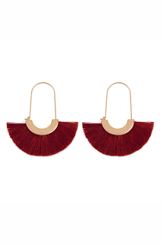 FRINGED FAN SHAPE EARRINGS