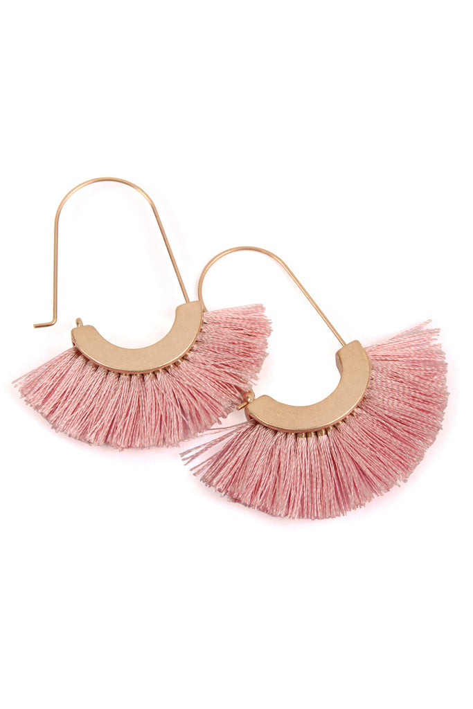 FRINGED FAN SHAPE EARRINGS