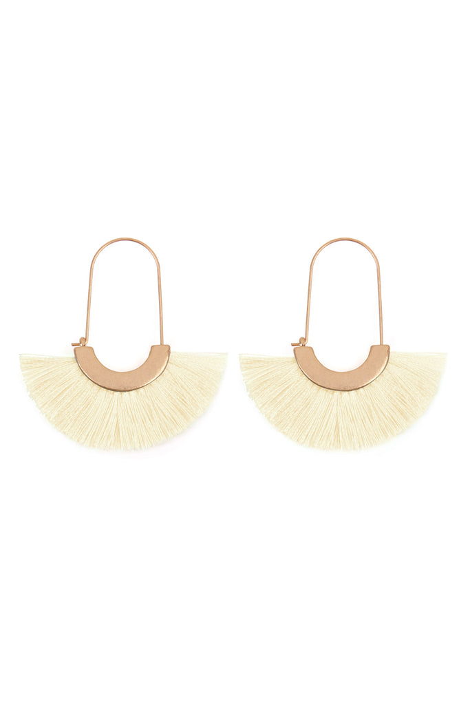 FRINGED FAN SHAPE EARRINGS