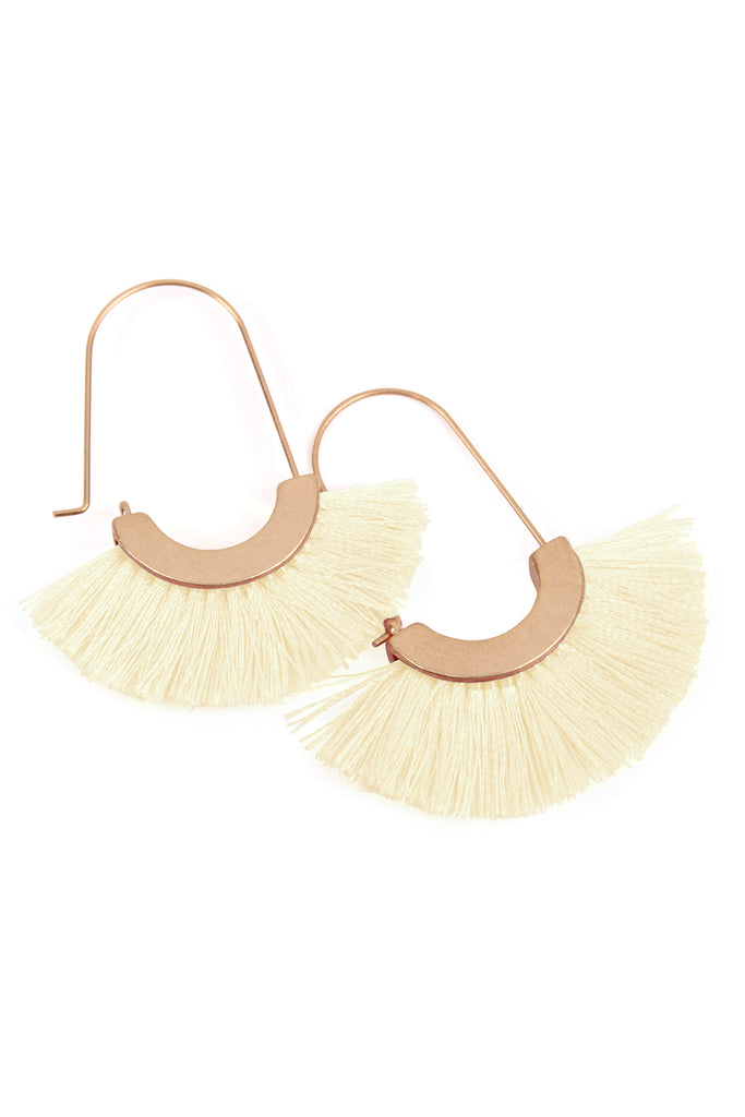 FRINGED FAN SHAPE EARRINGS