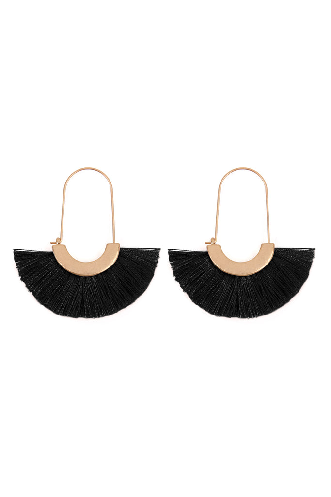 FRINGED FAN SHAPE EARRINGS