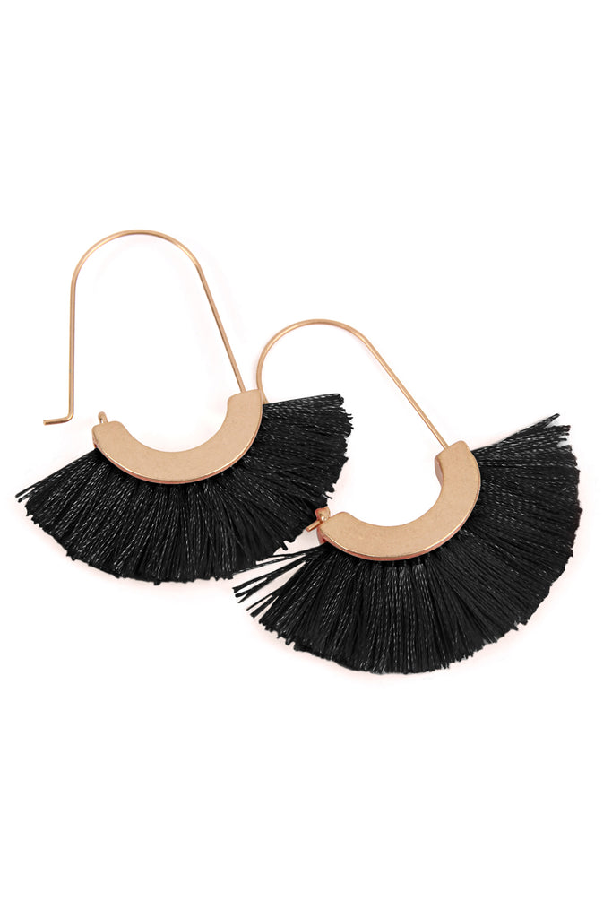 FRINGED FAN SHAPE EARRINGS