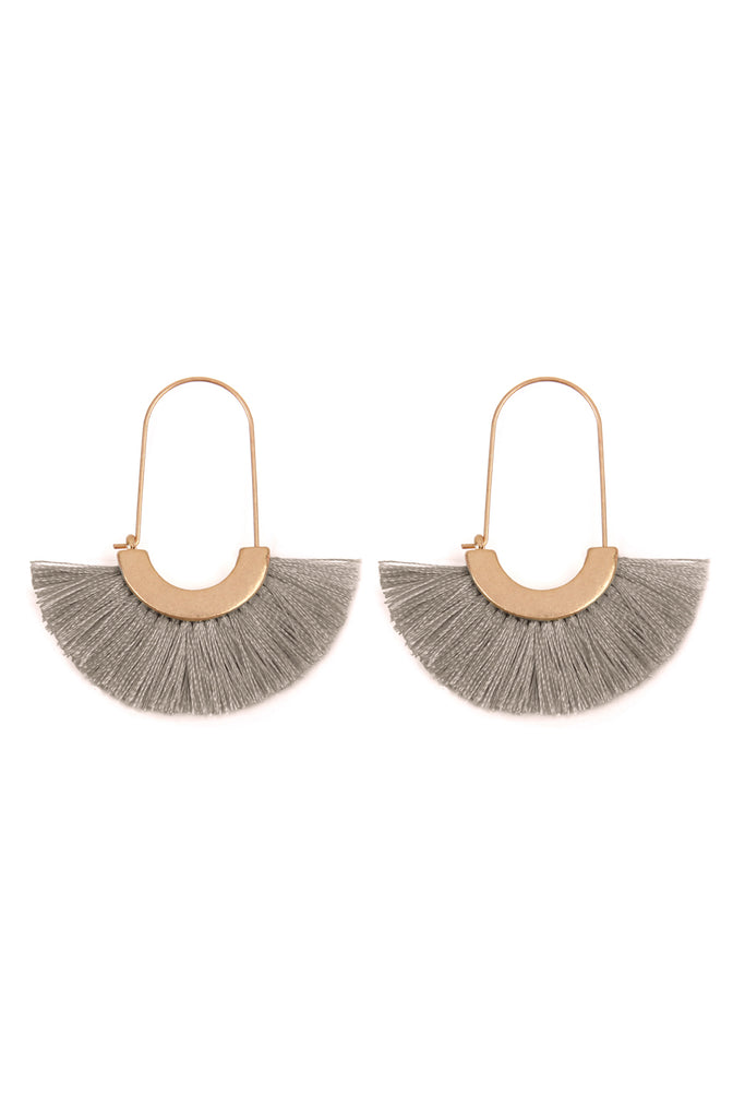 FRINGED FAN SHAPE EARRINGS