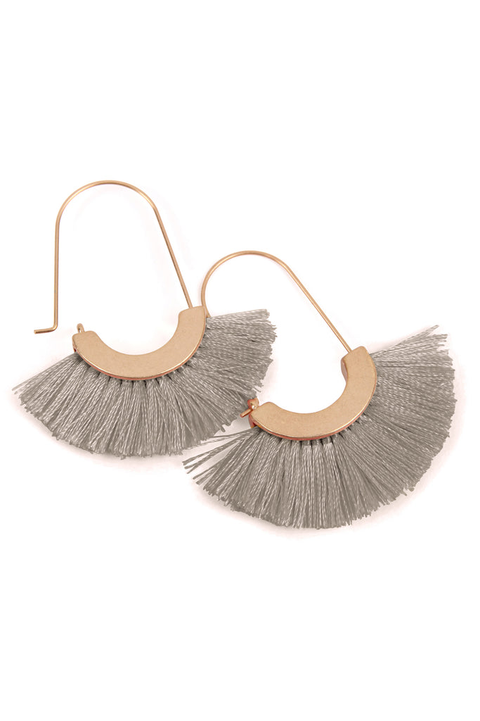 FRINGED FAN SHAPE EARRINGS