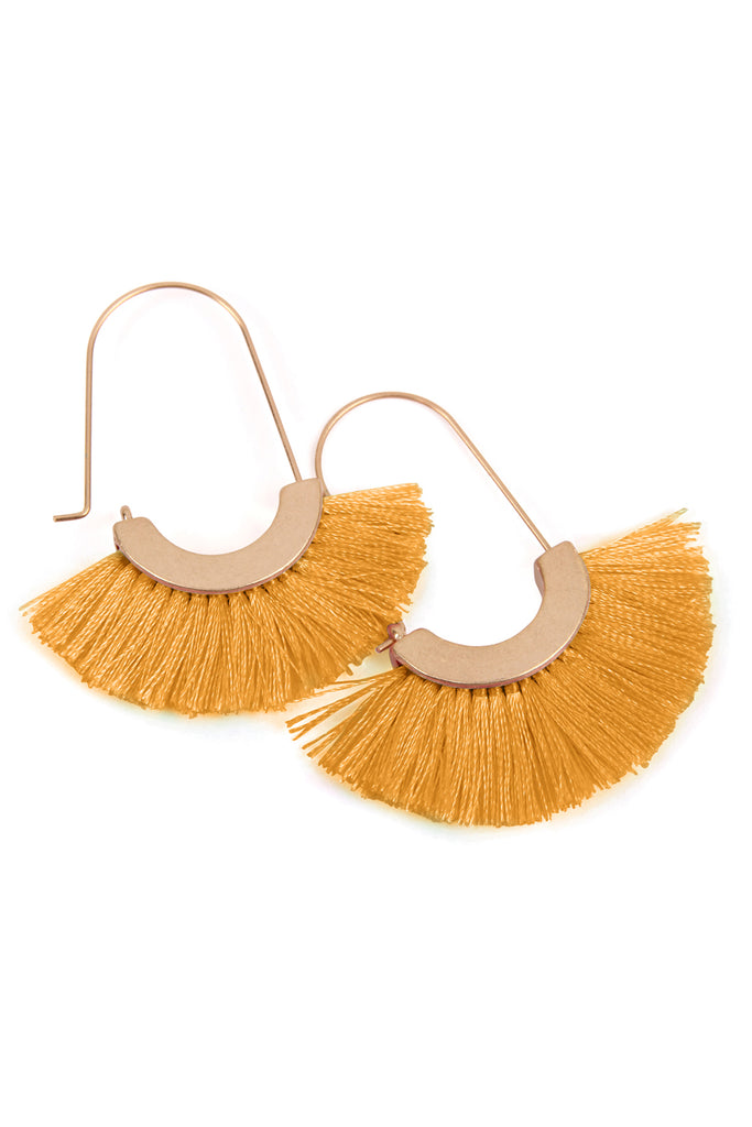 FRINGED FAN SHAPE EARRINGS