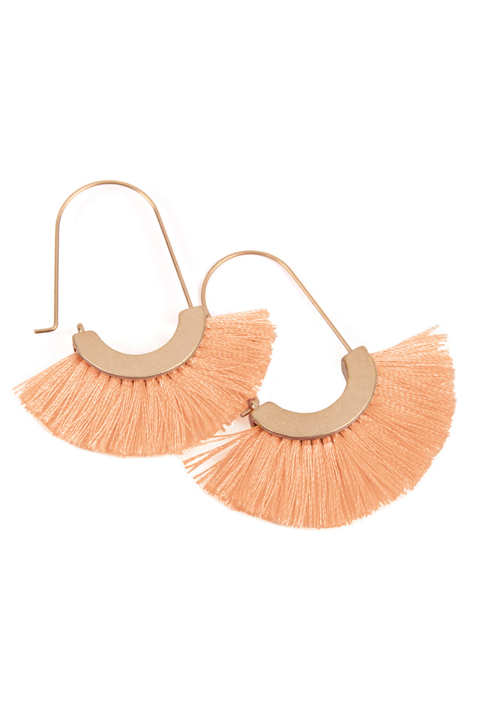 FRINGED FAN SHAPE EARRINGS