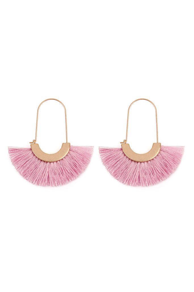 FRINGED FAN SHAPE EARRINGS