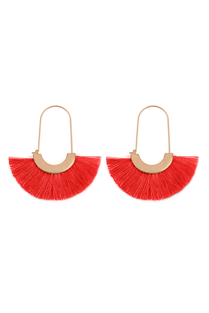 FRINGED FAN SHAPE EARRINGS