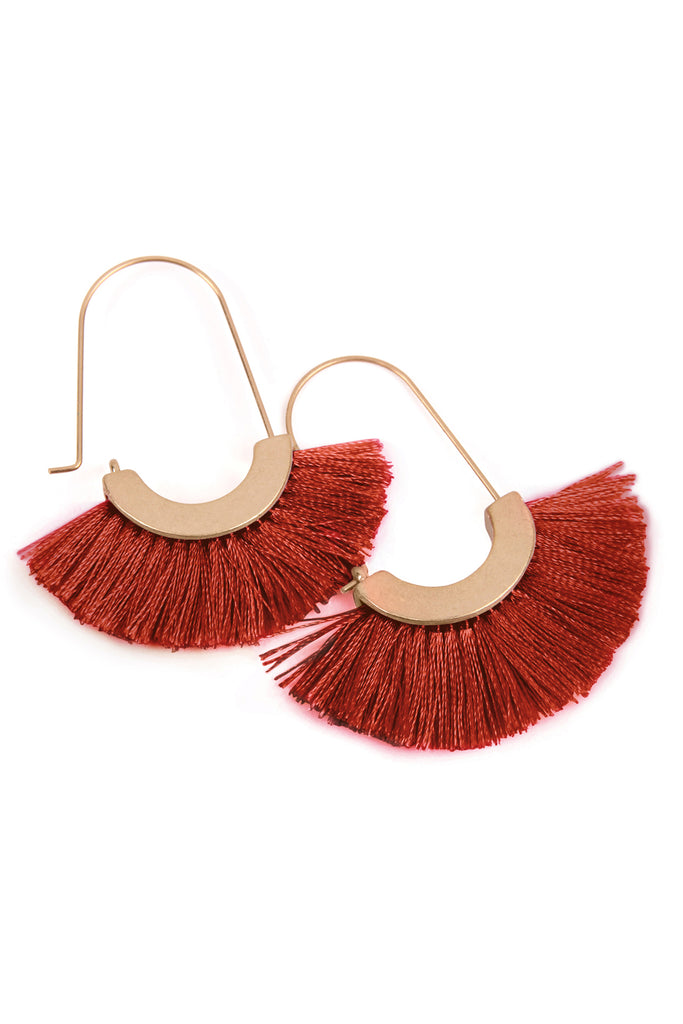 FRINGED FAN SHAPE EARRINGS