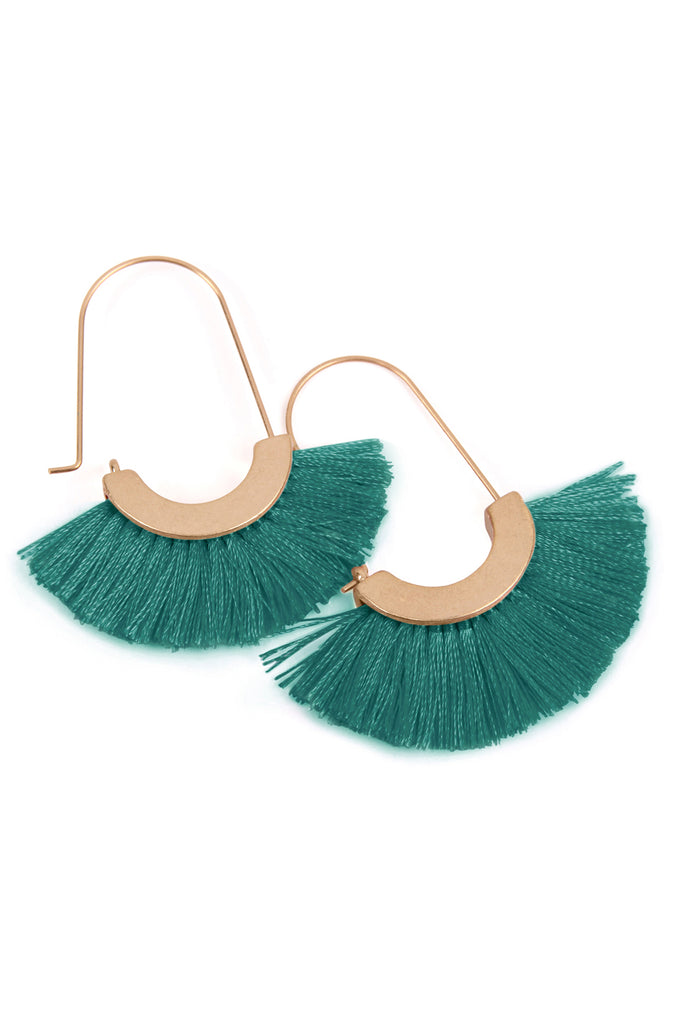 FRINGED FAN SHAPE EARRINGS