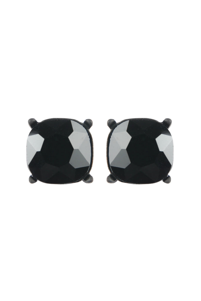 AE0088 - GLASS CUSHION POST EARRINGS